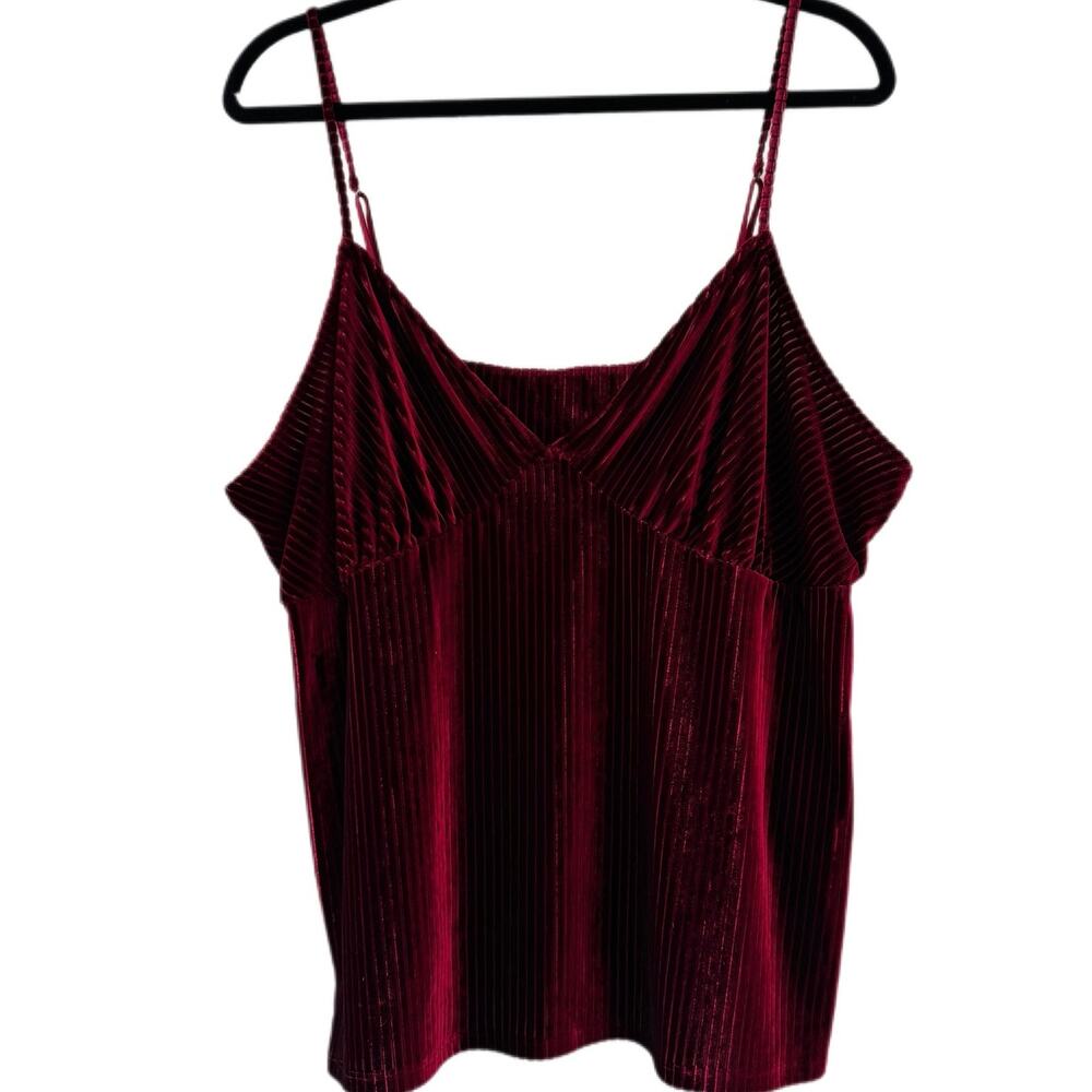 INC Womens Velvet Vamp Whimsigoth Babydoll Ribbed Cami Size XXL Red Fairy Grunge
